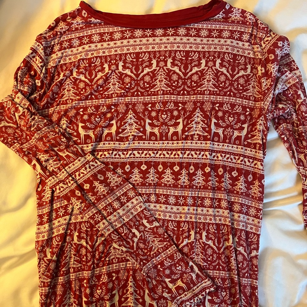 Little Sleepies Red Christmas Pajama Top men’s XS